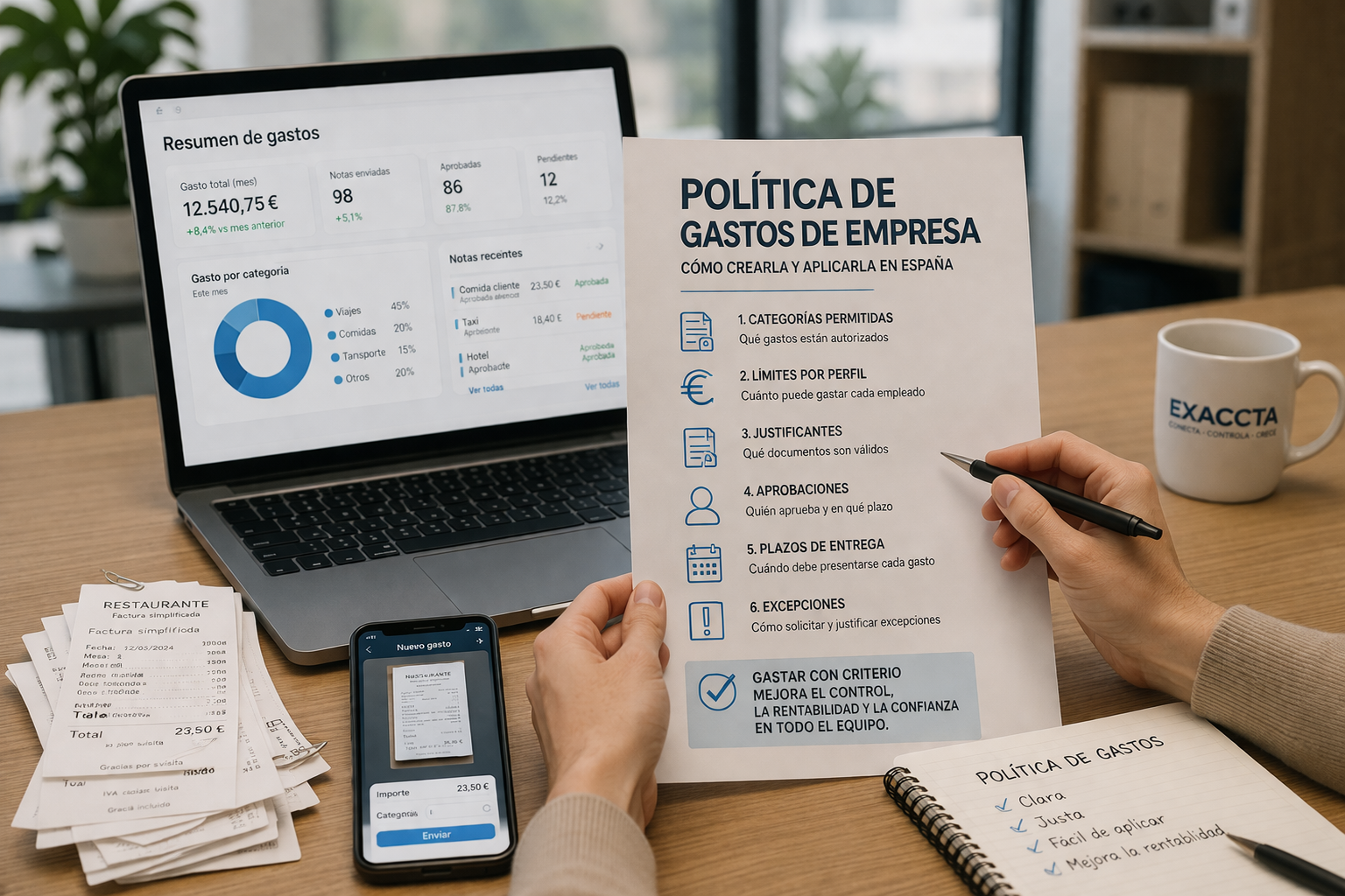 Política de gastos de empresa: ejemplo práctico